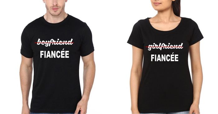 Fiancee Love Couple T-shirts Great Gift Present For Valentines Day Idea