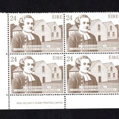 1982 Ireland 300th Anniversary of the Ordination of Francis McKemie Commemorative Stamps Imprint Block of 4 Mint Never Hinged (MNH)