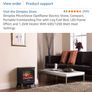 Dimplex MicroStove Optiflame Electric Stove, Compact, Portable Freestanding Fire with Log Fuel Bed, LED Flame Effect and 1.2kW Heater With 600/1200 Watt Heat Settings Image 6