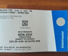 Bon Jovi commemorative ticket
