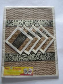 Vintage Golden Elephant Reed Placemats & Coasters