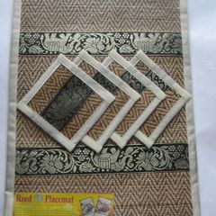 Vintage Golden Elephant Reed Placemats & Coasters
