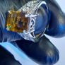 Natural Honey Quartz 3 ct  Ring 925 Silver Image 2