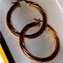 Pristine 9ct Gold 1.5" Twisted Rope Hoop Earrings Image 5