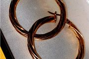 Pristine 9ct Gold 1.5" Twisted Rope Hoop Earrings