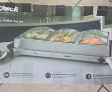 Tower 4 Tray Stainless Steel Buffet Server & Food Warmer