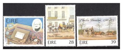 1986 Ireland Bicentenary of the Birth of Mulready & Charles Bianconi Commemorative Stamps Mint Never Hinged (MNH)