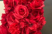 Red artificial flower