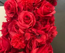 Red artificial flower