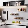 4 Pack White Adhesive Shelves, 15"x4" No Drill Acrylic Wall Shelves | Dual-Mount (Adhesive or Screws) Waterproof Storage Bathroom Shelf Organizer for Kitchen, Living Room, Bedroom Image 5