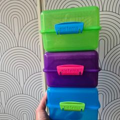 Bundle x3 Sistema 1.4 Litre Cube Lunch Box - Purple Green Blue Colours