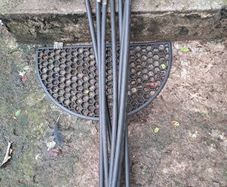 Open fire chimney sweaping brushes