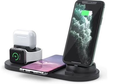 New QI 15W Wireless 3 Plugs Charger Dock Station Phone Watch Headphones #1415