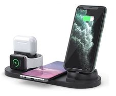 New QI 15W Wireless 3 Plugs Charger Dock Station Phone Watch Headphones #1415