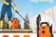 Electric Pressure Washer,1300w Max.100Bar Power Washer,Jet Washer with Foam Cannon for Cars/Fences/Driveways/Home/Patios