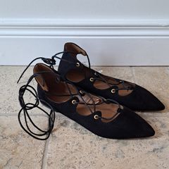 Black suede flats