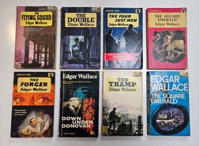 Edgar Wallace Books x 8 - Vintage Crime Thriller Books - Vintage Paperback Books