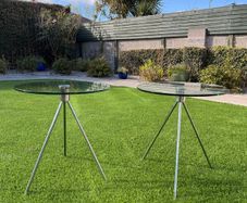 3x Glass Circular Coffee Table