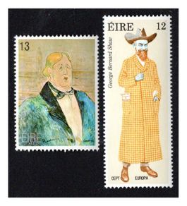 1980 Ireland Europa Personalities) (George Bernard Shaw & Oscar Wilde) Commemorative Stamps Mint Never Hinged (MNH)