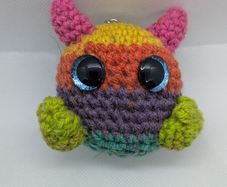 handmade crochet monster keyring