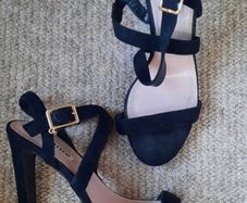 Dune Black Strappy Heels