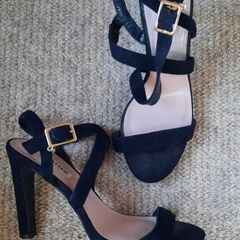Dune Black Strappy Heels