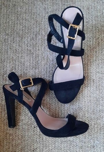 Dune Black Strappy Heels