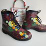 Dr Martens 1460 Pascal splash paint splatter 8 hole red boots UK6.5 EU40 US8.5 Image 4