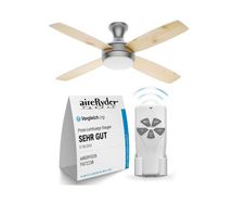 AireRyder Ceiling Fan Saturn Nickel with Lighting and Remote Control 52 132cm Blades in Silver and Pine