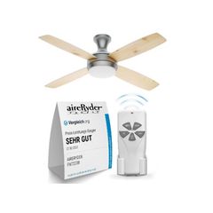 AireRyder Ceiling Fan Saturn Nickel with Lighting and Remote Control 52 132cm Blades in Silver and Pine