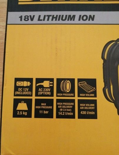 DeWALT 18V XR Cordless Brushless Triple Source Inflator Air Pump Compressor. DeWALT 18V XR Cordless Brushless Impact Wrench 1/2 Inch Drive. DeWalt 18V XR Cordless Brushless Chainsaw Pruning Saw