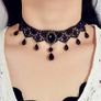Goth Style Necklace with a Black Stone + matching earrings available Image 2
