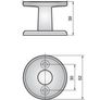 Satin Chrome fixed knob- New Image 2