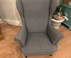 childrens armchair ikea grey.