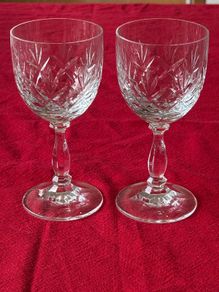 Set of 2 Vintage Royal Albert German Lead Crystal Claret Glasses