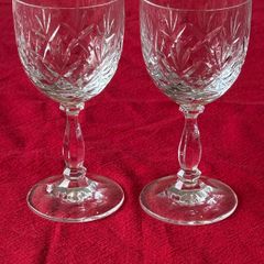 Set of 2 Vintage Royal Albert German Lead Crystal Claret Glasses