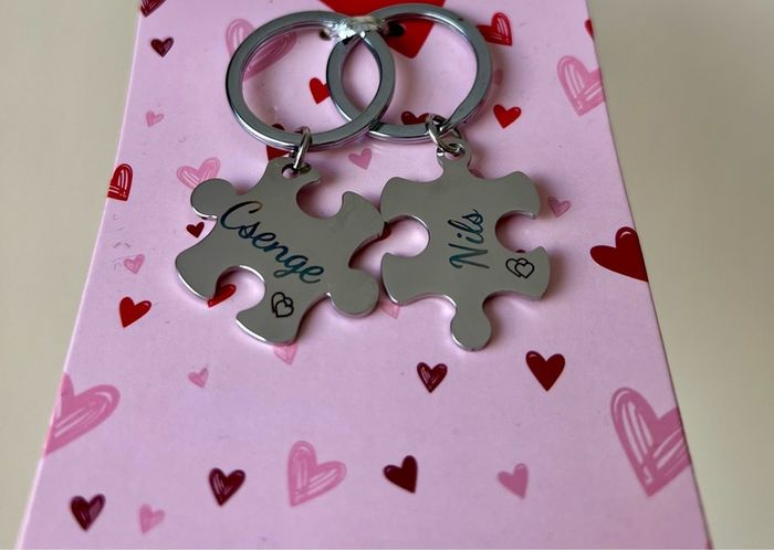 Personalised engraved keyring for couples
