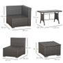 MASSIVE SUMMER SALE 10PCs Garden Rattan Corner Dining Sofa Set 9-Seater Patio Furniture Set Glass Table Stools w/ Cushions & Pillow Image 2