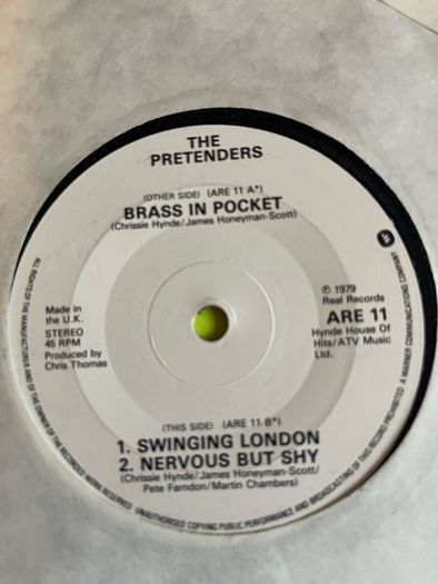 The pretenders. Brass in pocket vinyl record in vg + condition