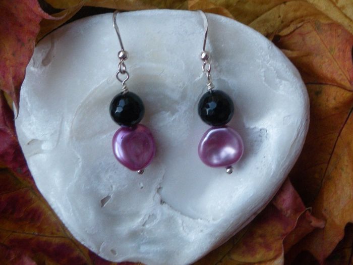 Pearl ,silver earrings,Handmade jewellery,Drop earrings,New,Gift