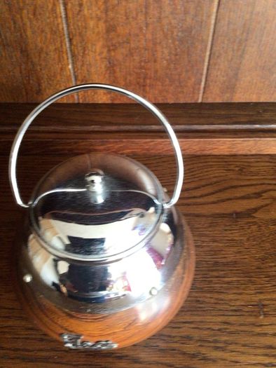 Vintage Wooden Oak and Chrome Loose Tea Canister