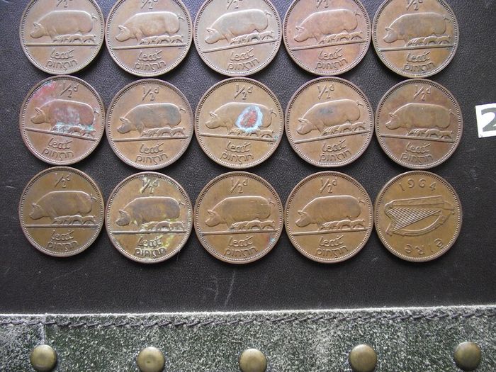 20 Irish half pennies (1953-1967)