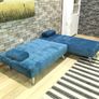 Blue Velvet Nordic Comfort Chaise Sofa,198cm Image 4