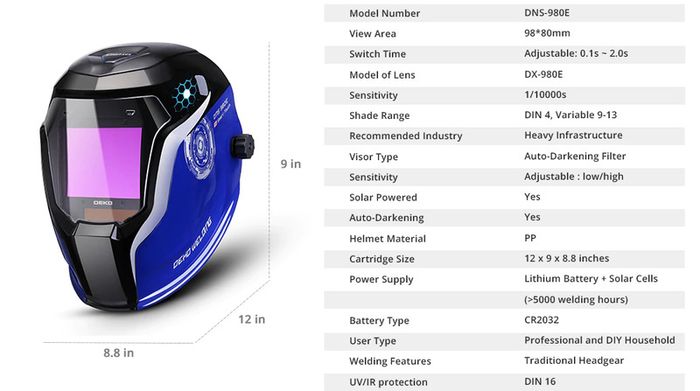 Skull Solar Auto Darkening Adjustable Range 4/9-13 MIG MMA Electric Welding Mask Helmet Welding Lens for Welding Machine