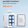 NEW SALE | Mini Fridge 4 Litre, 6 Can Portable AC+DC Power Cooler & Warmer, for Bedrooms, Cars, Offices; Skincare, Makeup, Cosmetics, Food Image 2