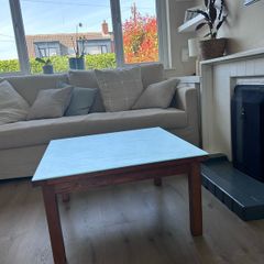 Glass Wood Coffee Table
