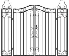 Garden Gate Black 121x8x120 cm Wrought Iron