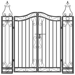 Garden Gate Black 121x8x120 cm Wrought Iron