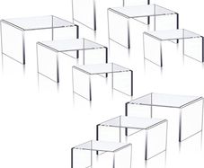 Set of 9 Clear Acrylic Display Risers Cupcakes Holder Sweet Stand Display Transparent Showcase Stands, Candy Bar Risers, Acrylic Lifts Display for Figures (FREE POSTAGE)