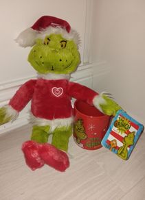 Christmas Grinch teddy and mug